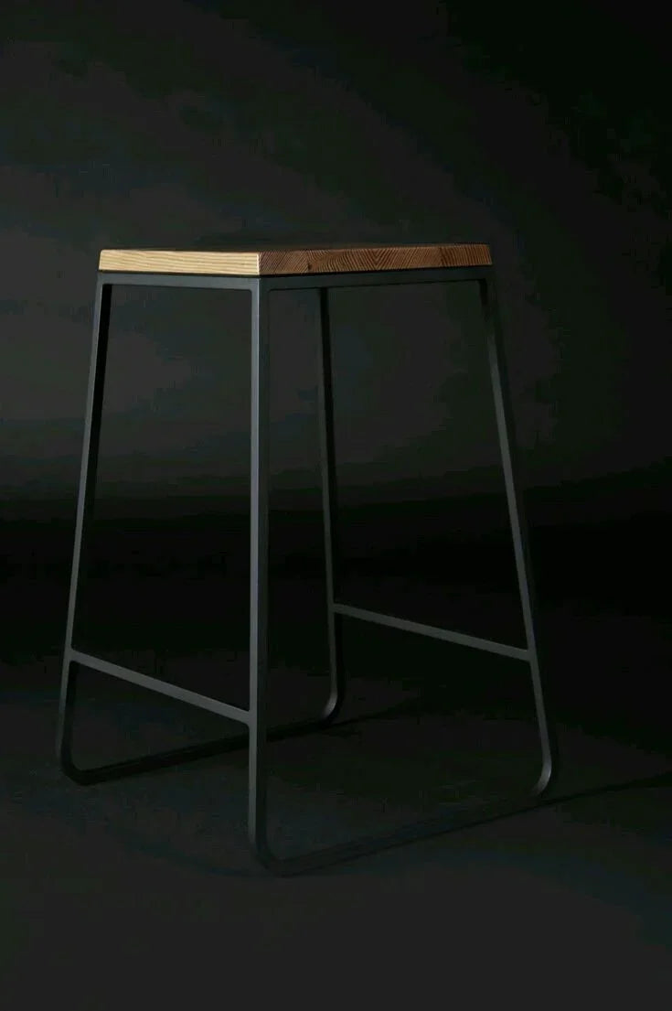 Bar Stool - Steel - MDF - Black - 65x40x40 cm - Cataloug