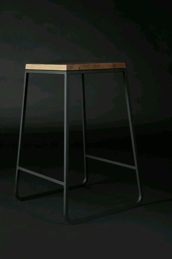 Bar Stool - Steel - MDF - Black - 65x40x40 cm - Cataloug