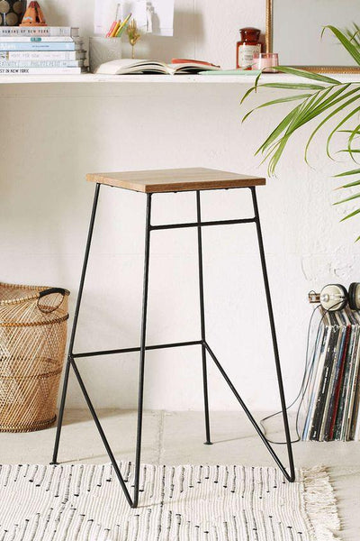 Bar Stool - Steel - MDF - Black - 40x70x40 cm - Cataloug