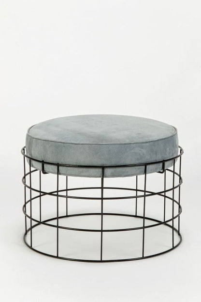 Bar Stool Steel Fabric Black