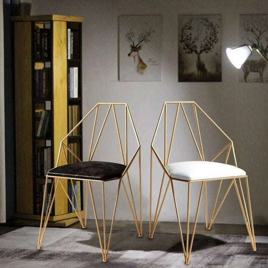 Bar Stool - Steel - Leather Fabric - Gold - 110x45x55 cm - Cataloug
