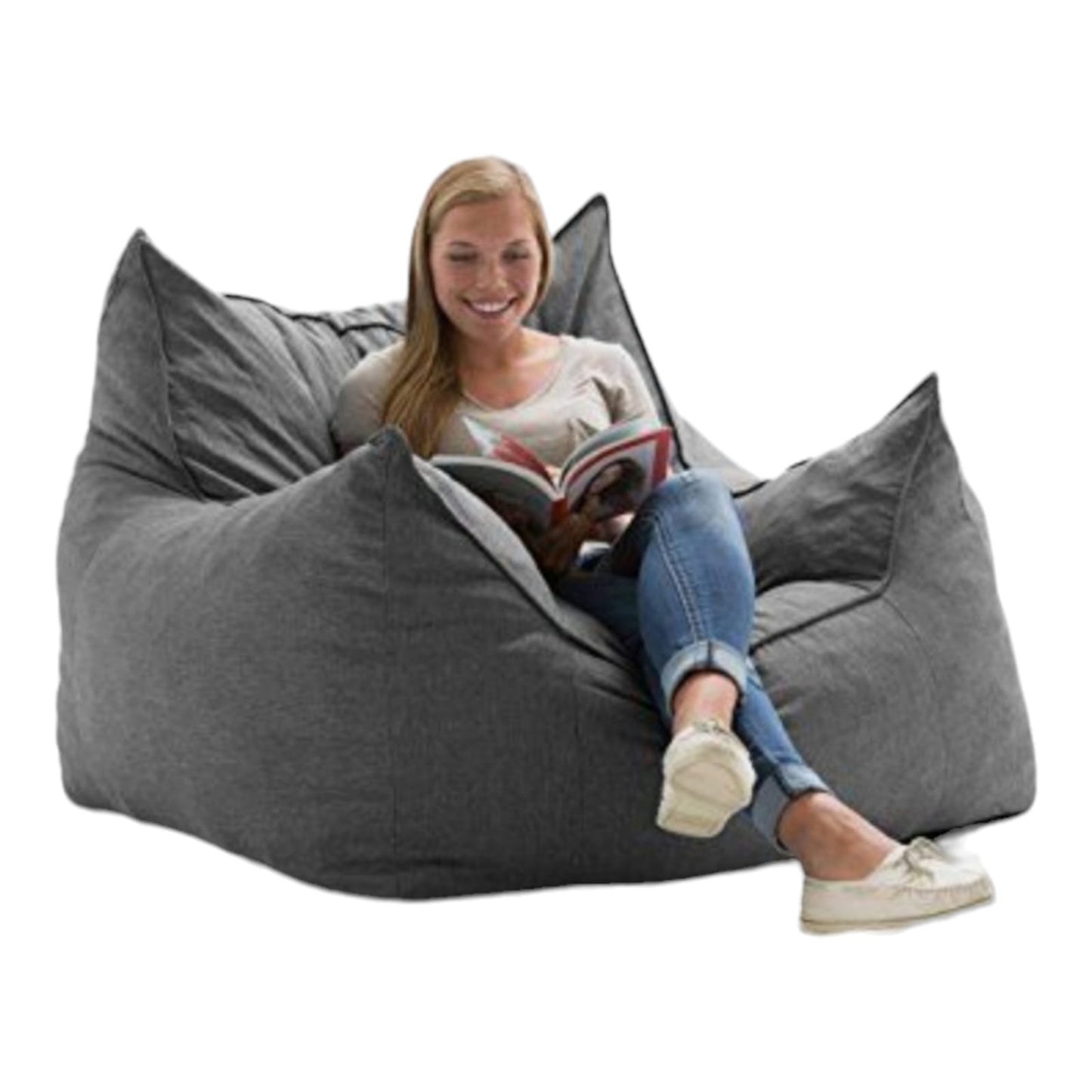 كرسي قطيفه على شكل كيس فول - قطيفه فاخر - متعدد الألوان - 98x80x80 سم