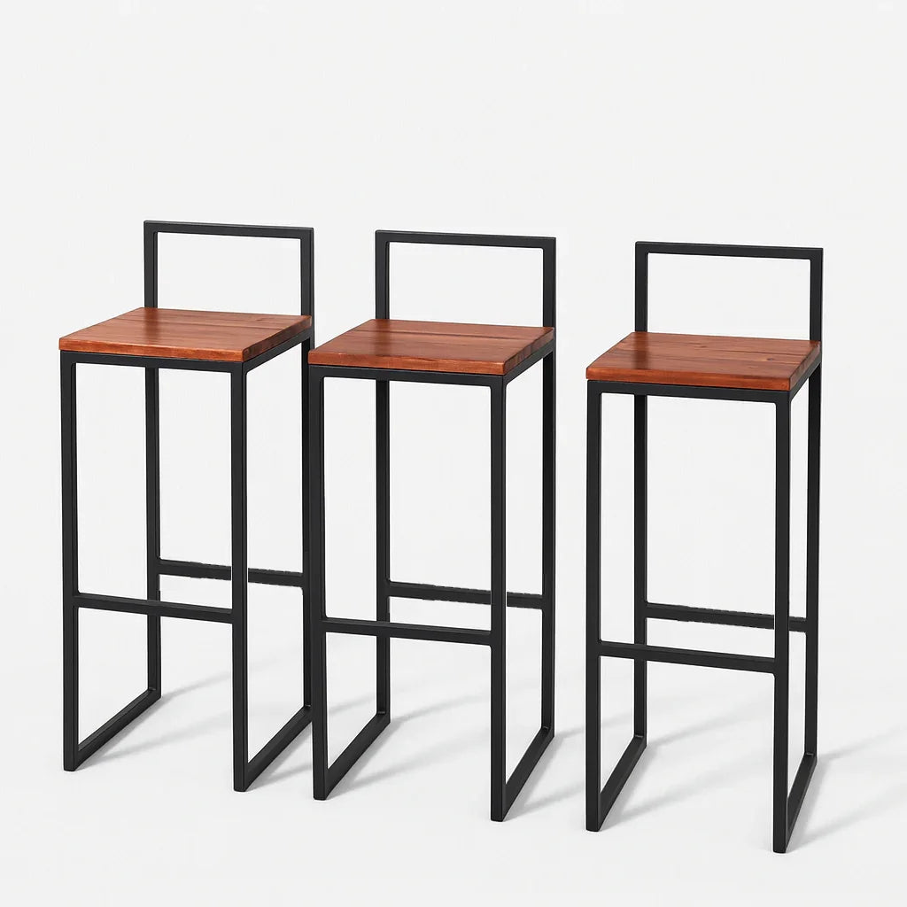 Bar Stool - Steel - Black - 90x35x35 cm - Cataloug