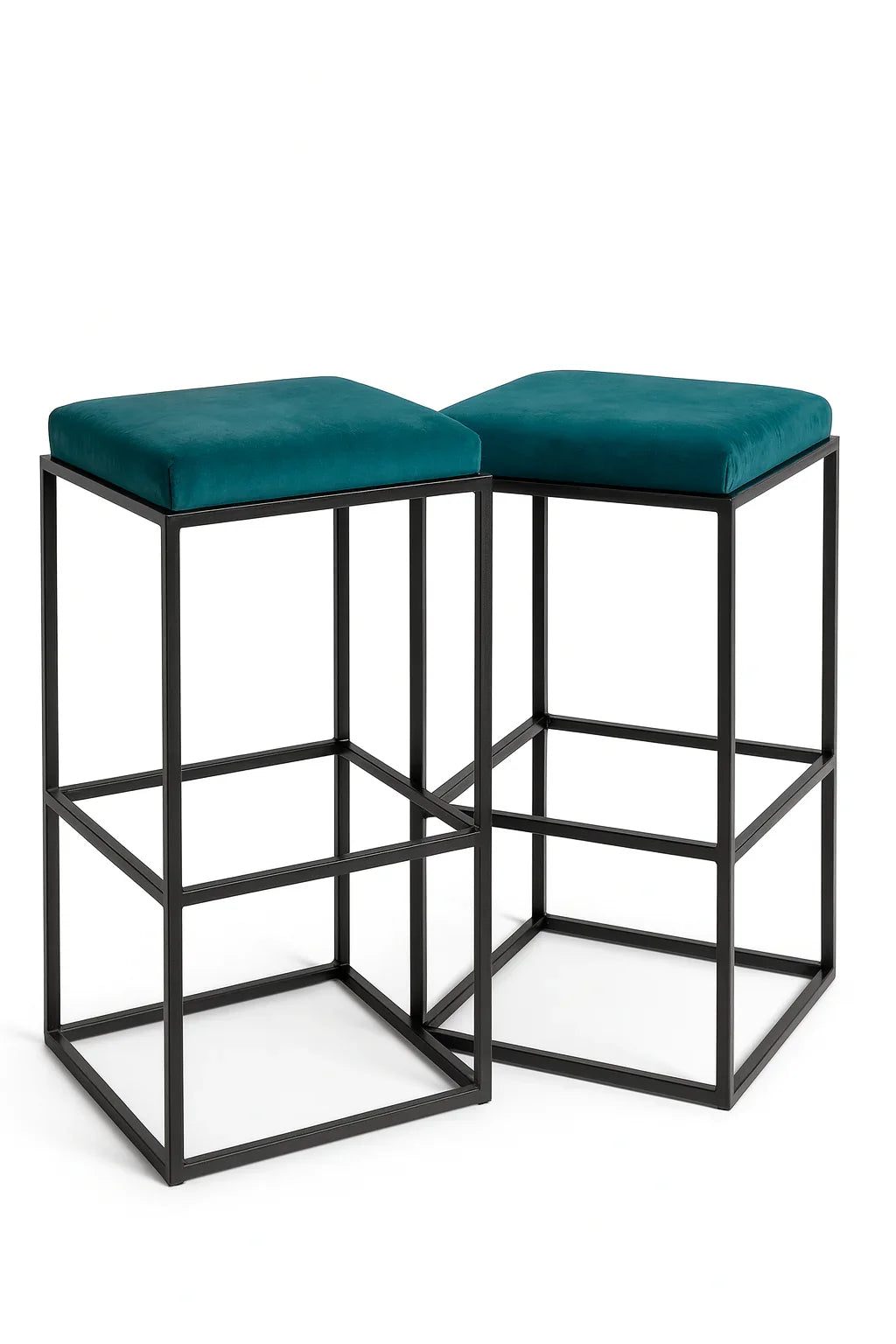 Bar Stool - Steel - Fabric - Black - 70x40x40 cm - Cataloug