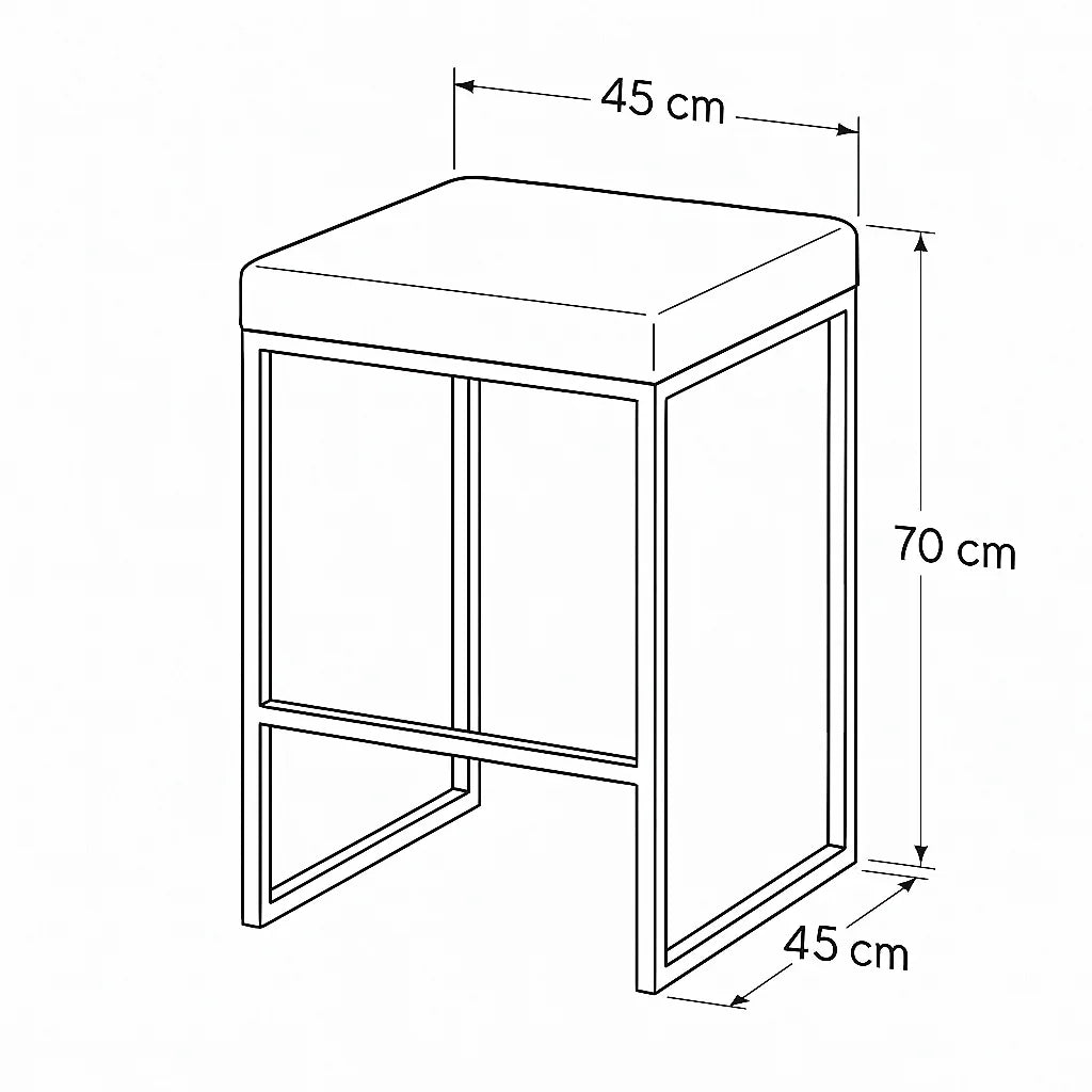 Bar Stool - Steel - Leather - Gold - 70x45x45 cm - Cataloug