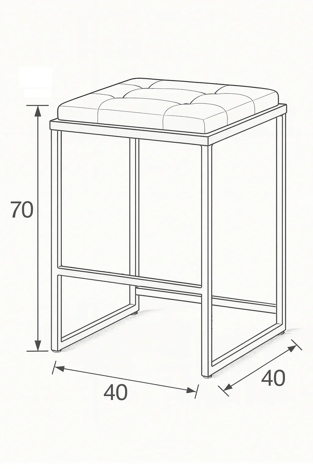Bar Stool - Steel - Velvet Fabric - Gold - 70x40x40 cm - Cataloug