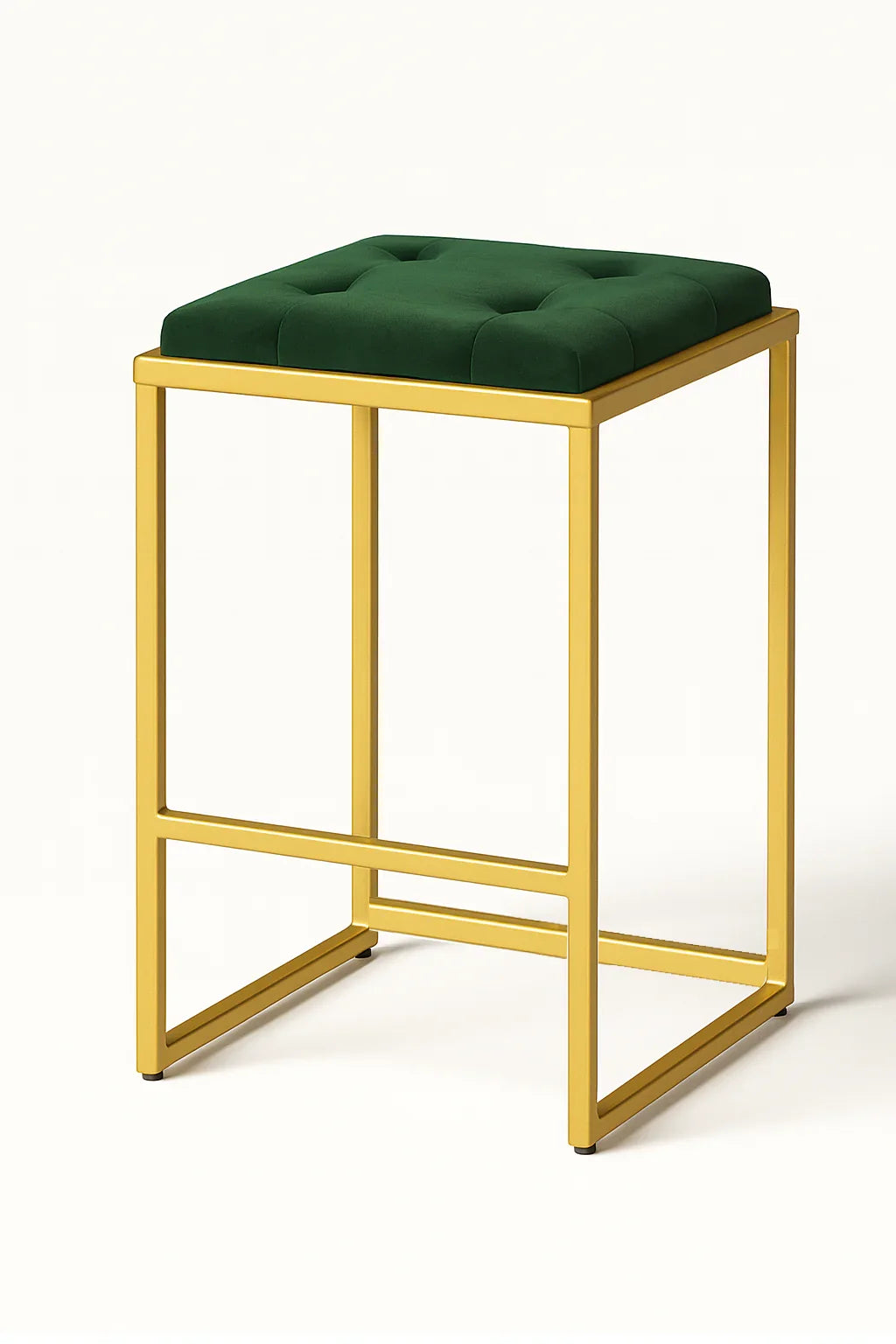 Bar Stool - Steel - Velvet Fabric - Gold - 70x40x40 cm - Cataloug