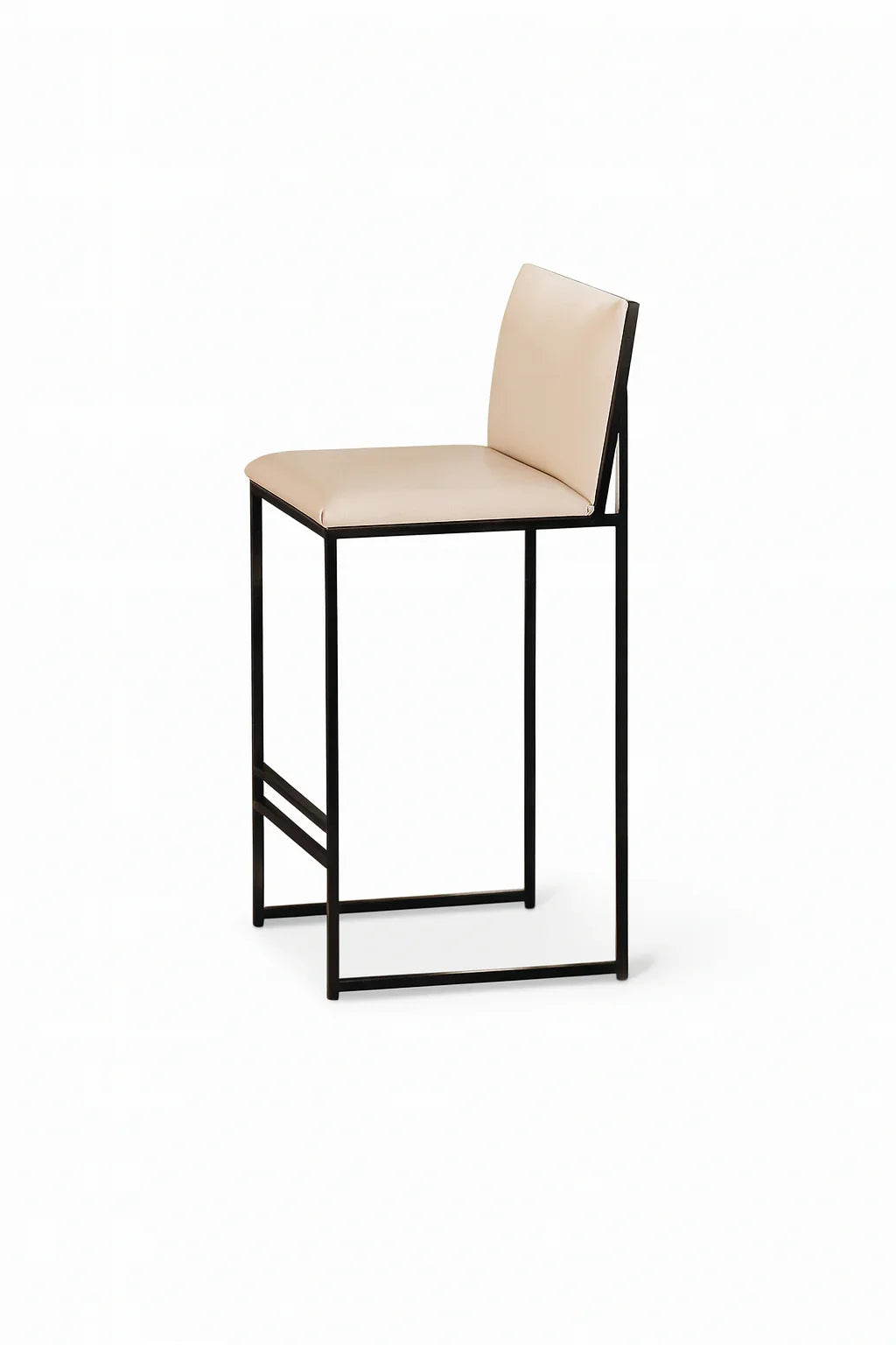 Bar Stool - Steel - Leather - Black - 110x45x50 cm - Cataloug