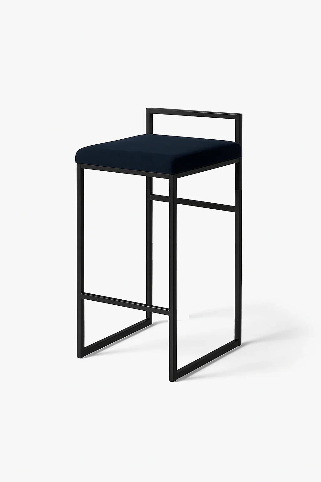 Bar Stool - Steel - Velvet Fabric - Black - 40x90x40 cm - Cataloug
