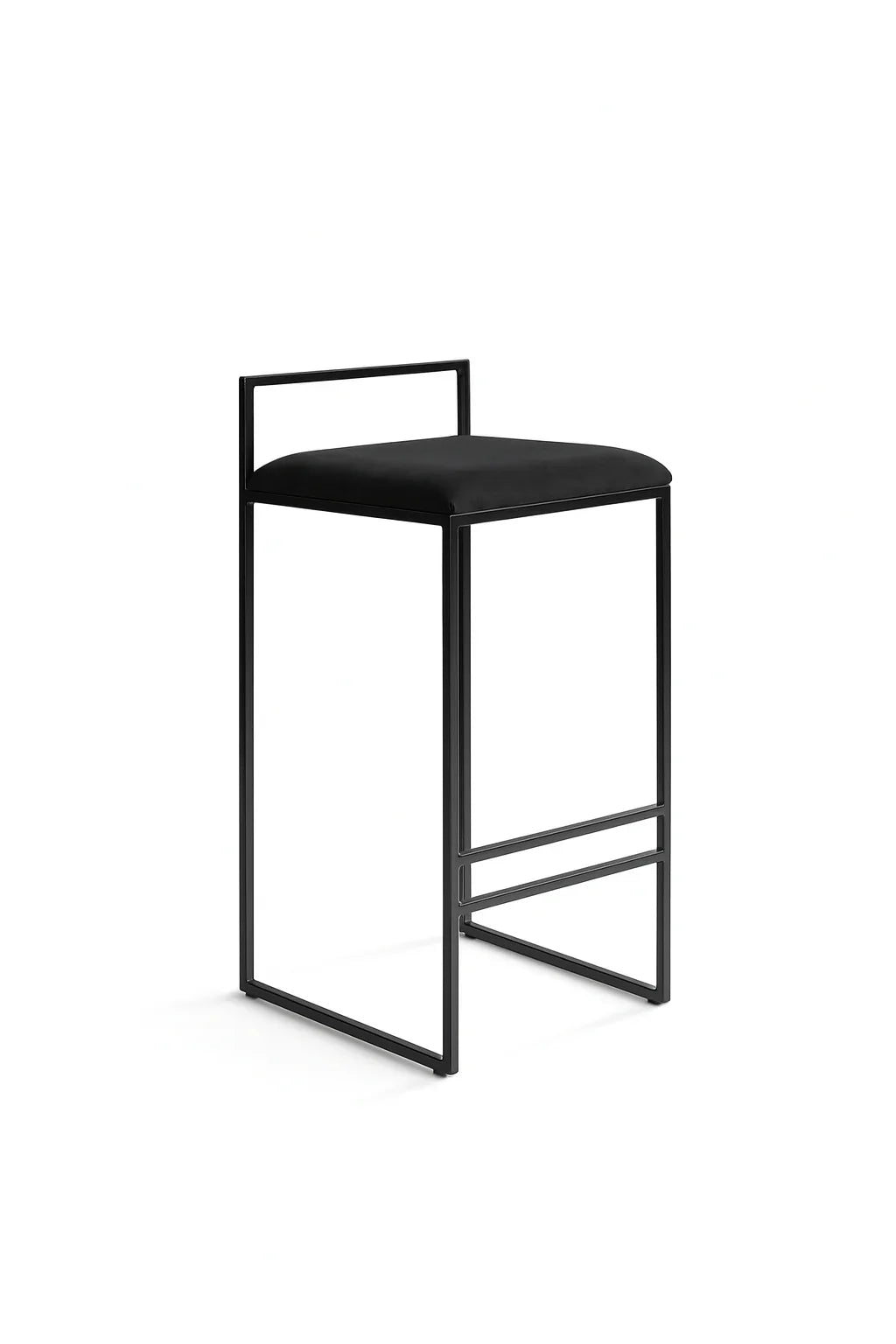 Bar Stool - Steel - Linen Fabric - Black - 90x40x40 cm - Cataloug