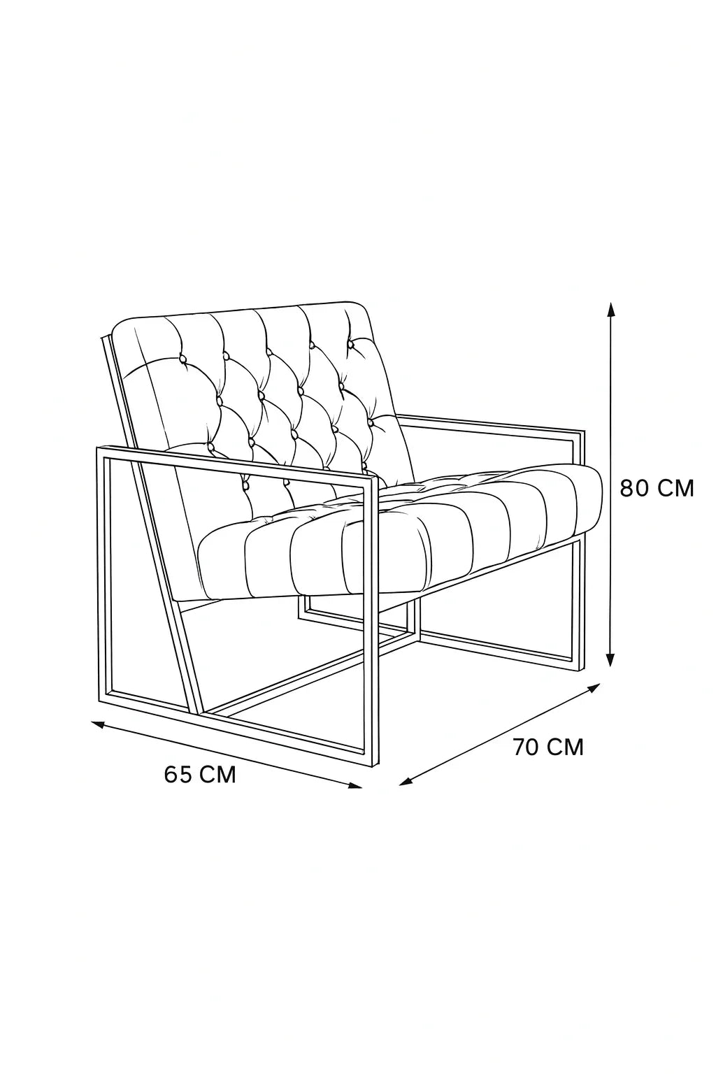 Bar Stool - Steel - Linen Fabric - Gold - 80x65x70 cm - Cataloug