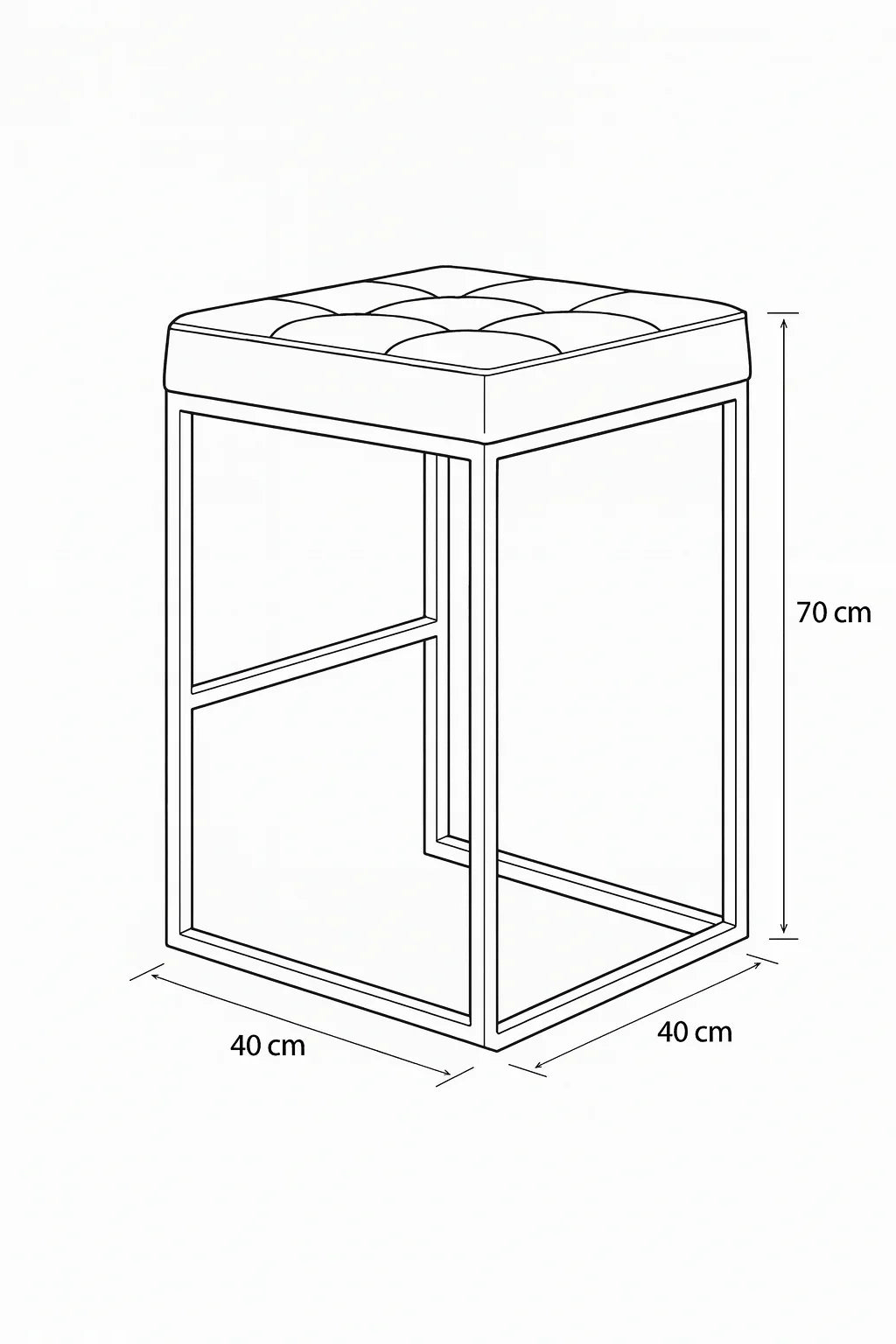 Bar Stool - Steel - Leather - Gold - 70x40x40 cm - Cataloug