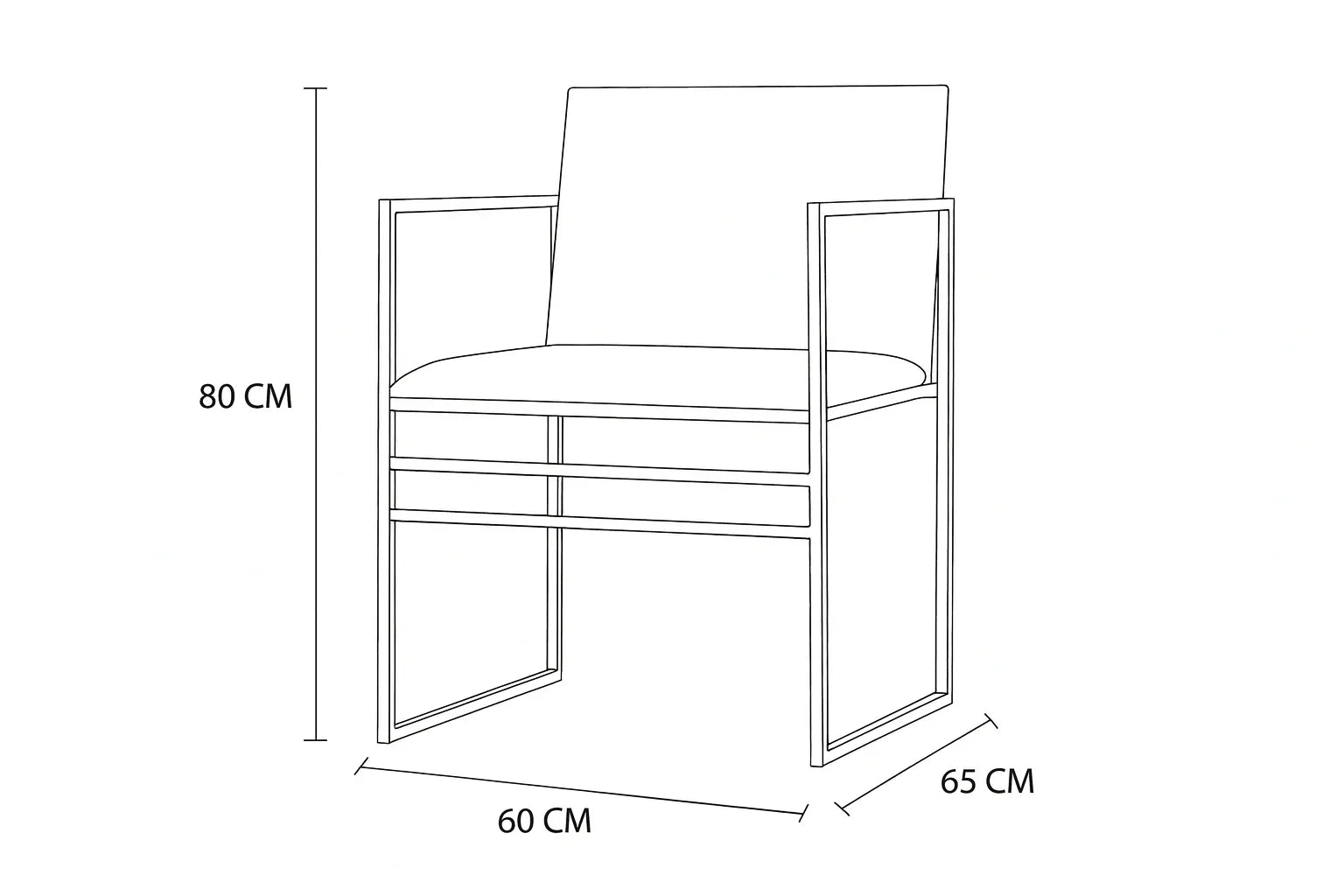 Bar Stool - Steel - Leather - Black - 80x60x65 cm - Cataloug
