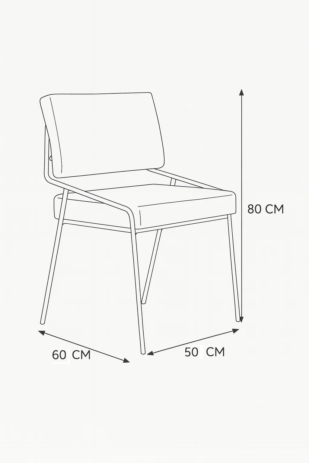 Bar Stool - Steel - Linen Fabric - Black - 80x50x60 cm - Cataloug