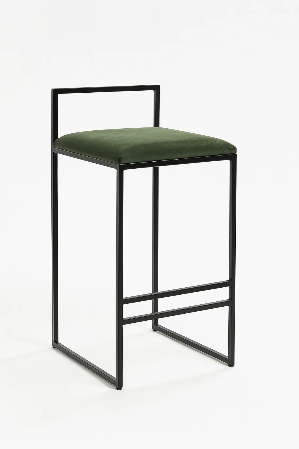 Bar Stool - Steel - Linen Fabric - Black - 90x40x40 cm - Cataloug