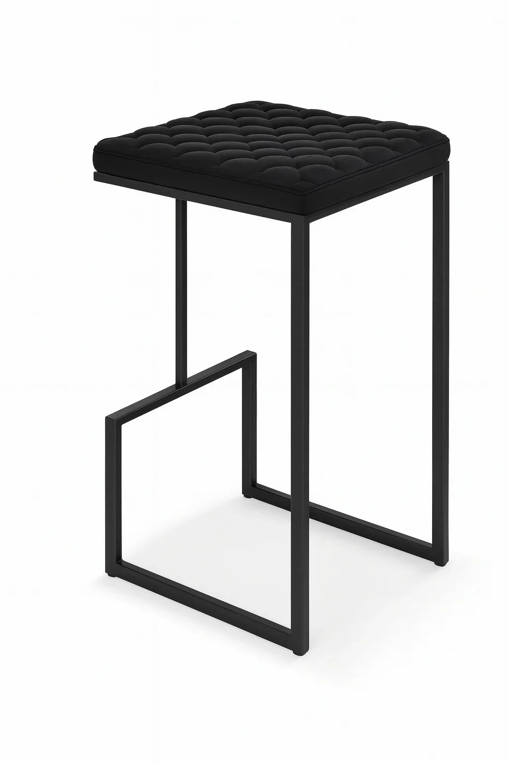 Bar Stool - Steel - Velvet Fabric - Black - 70x40x40 cm - Cataloug