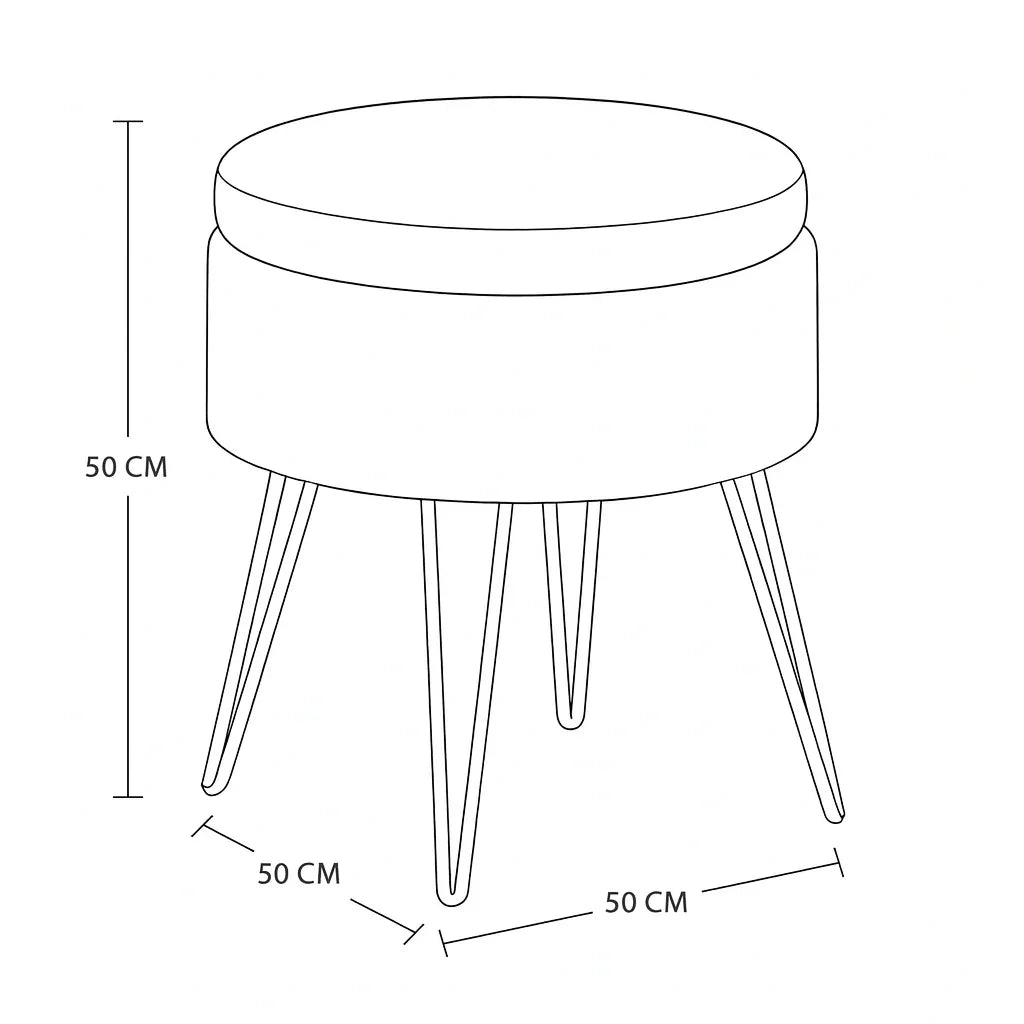 Bar Stool - Steel - Velvet Fabric - Gold - 50x50x50 cm - Cataloug