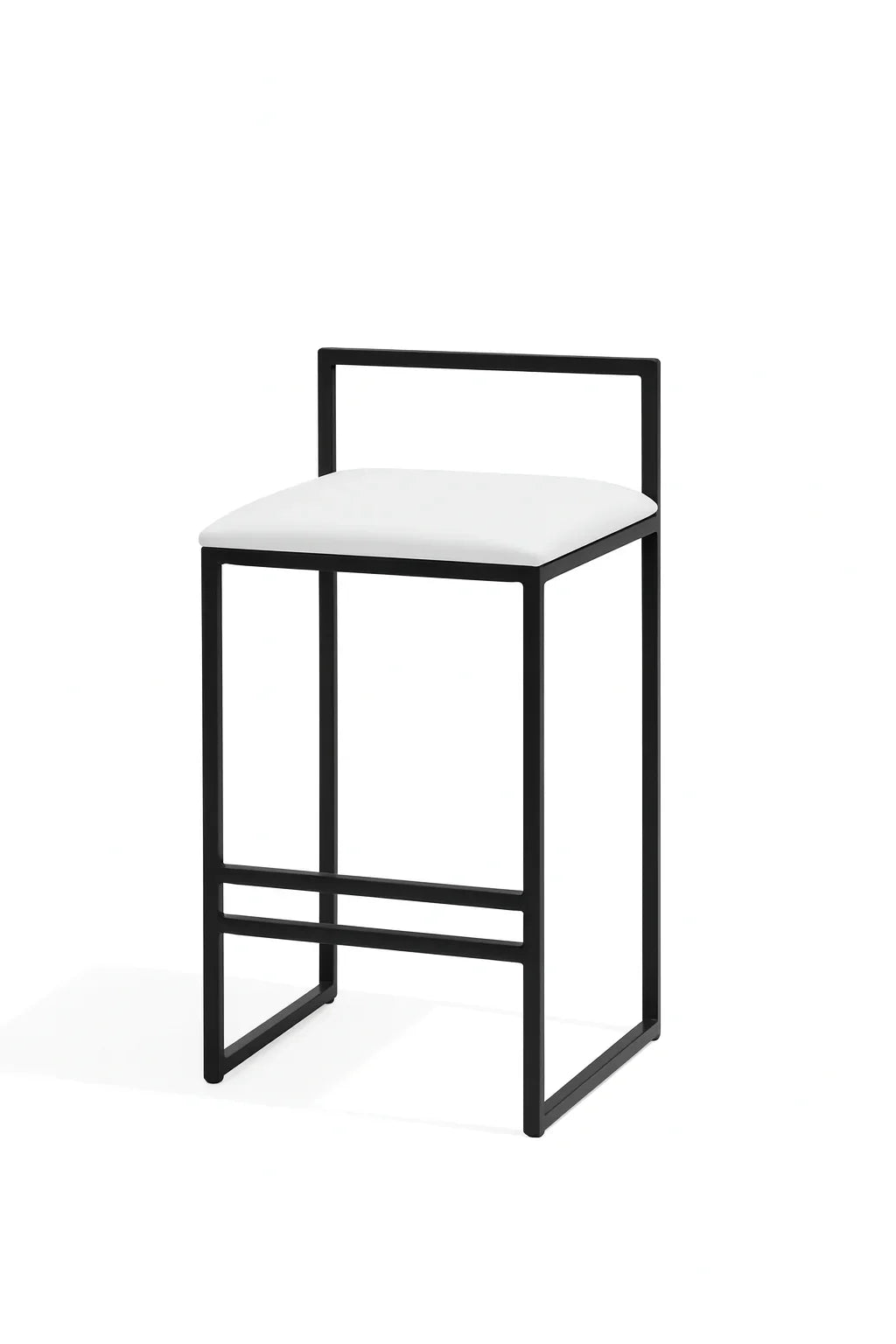 Bar Stool - Steel - Leather Fabric - Black - 90x40x40 cm - Cataloug