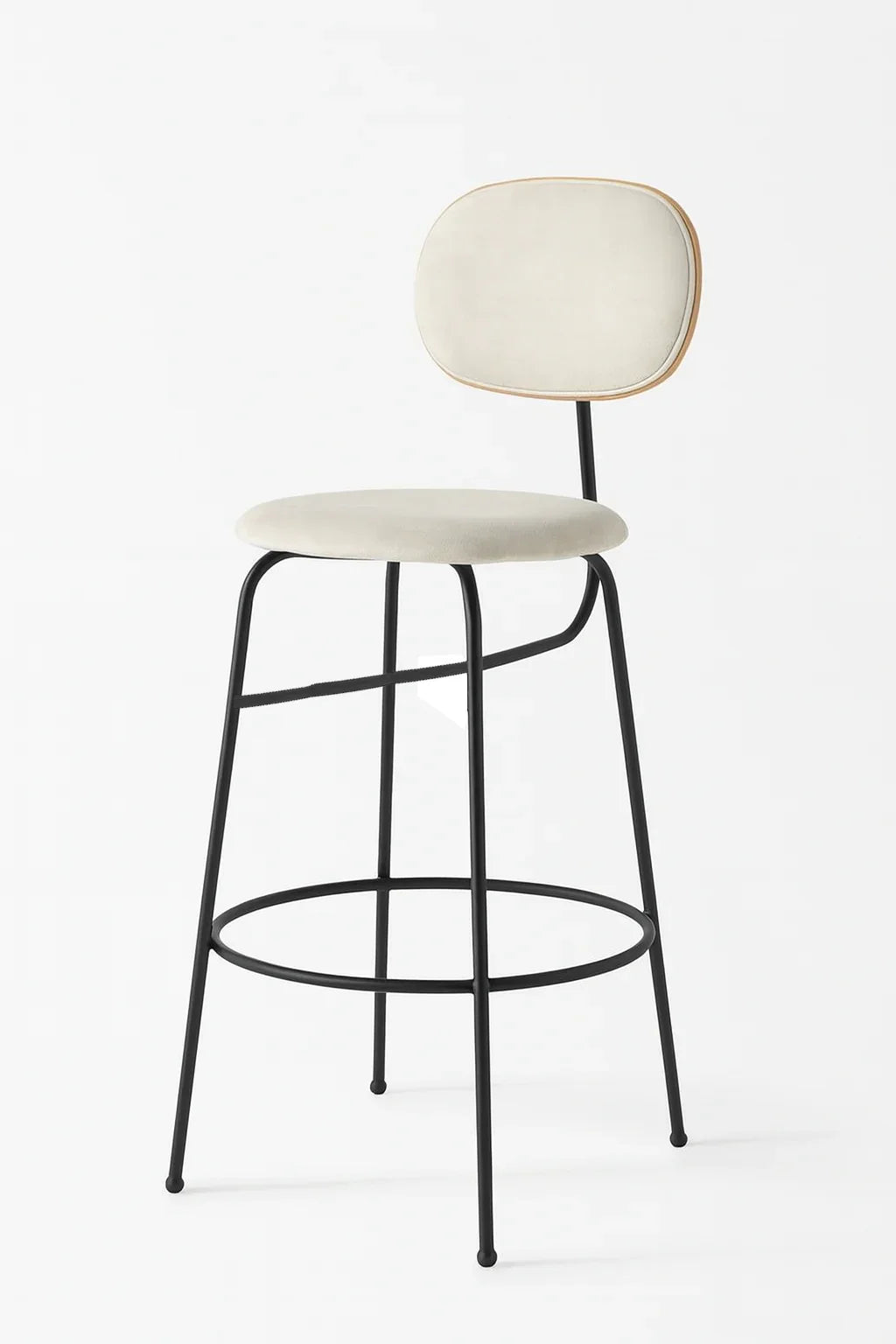 Bar Stool - Steel - Velvet Fabric - Black - 110x45x45 cm - Cataloug