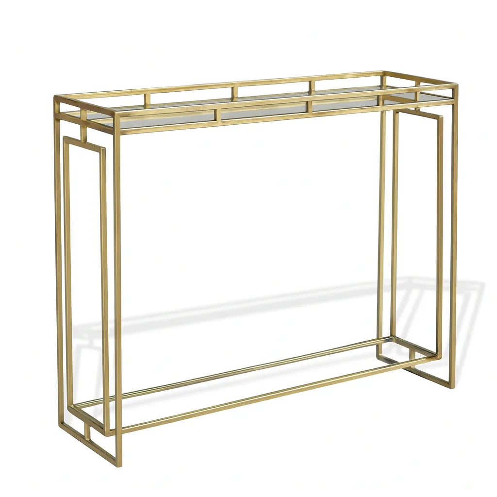 Console - Steel - Glass - Gold - 120x40x90 cm - Cataloug