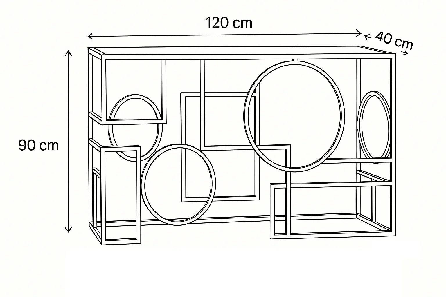 Console - Steel - Glass - Gold - 120x40x90 cm - Cataloug