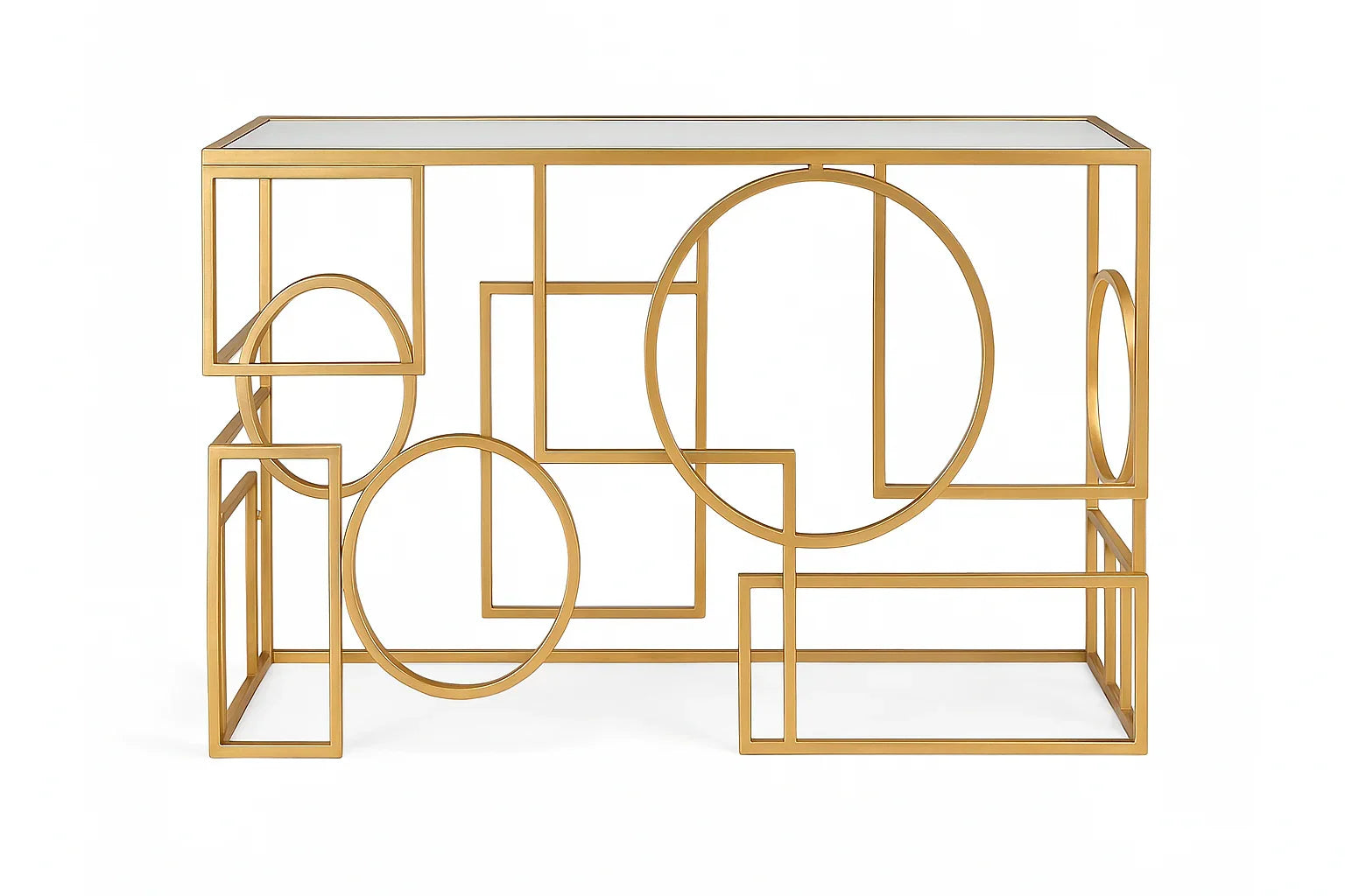 Console - Steel - Glass - Gold - 120x40x90 cm - Cataloug