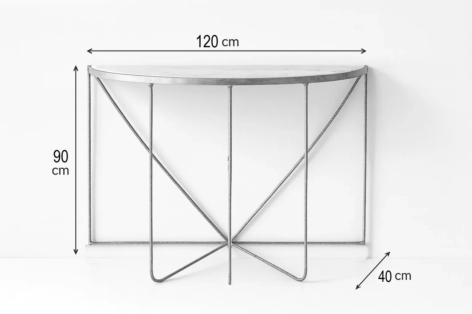 Console - Steel - MDF - Gold - 120x40x90 cm - Cataloug
