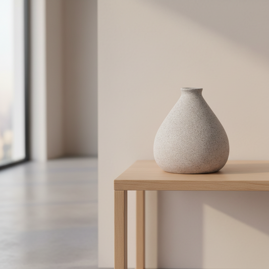 Vase - Pottery - Beige