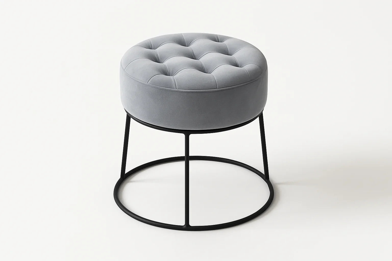 Bar Stool - Steel - Velvet Fabric - Black - 50x45x45 cm - Cataloug