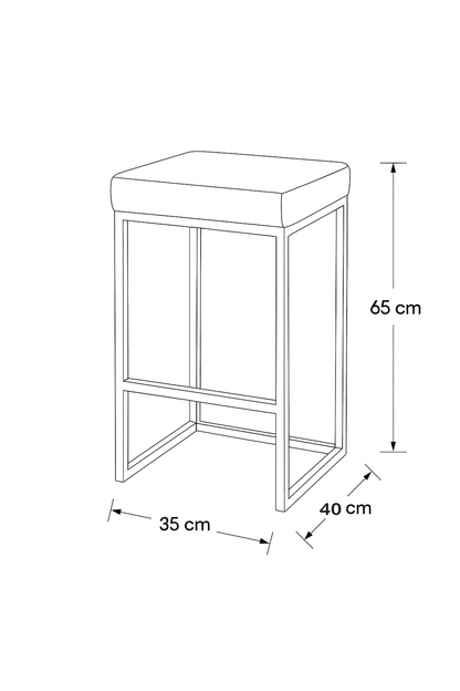Bar Stool Steel Wood Black