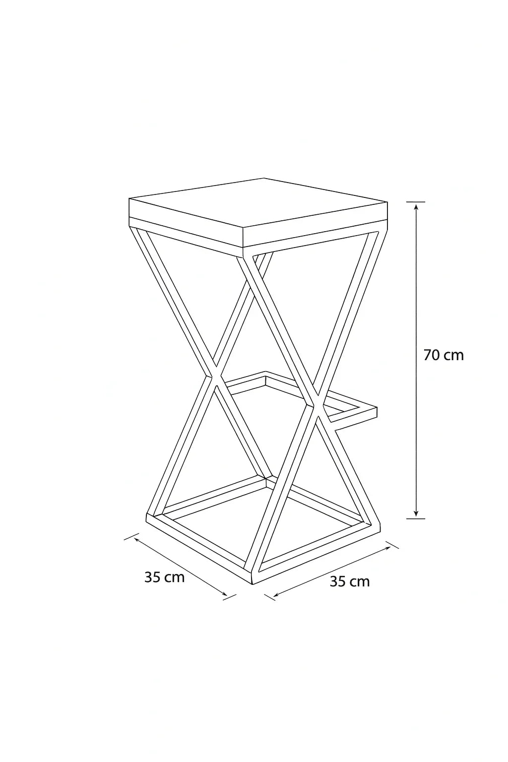Bar Stool - Steel - MDF - Black - 35x70x35 cm - Cataloug