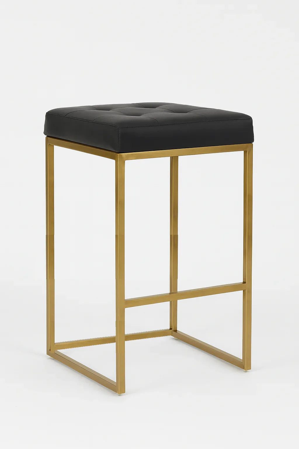 Bar Stool - Steel - Leather - Gold - 45x45x70 cm - Cataloug