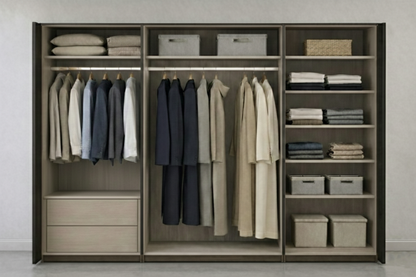 Full Bedroom - MDF Wood  - Brown & Beige