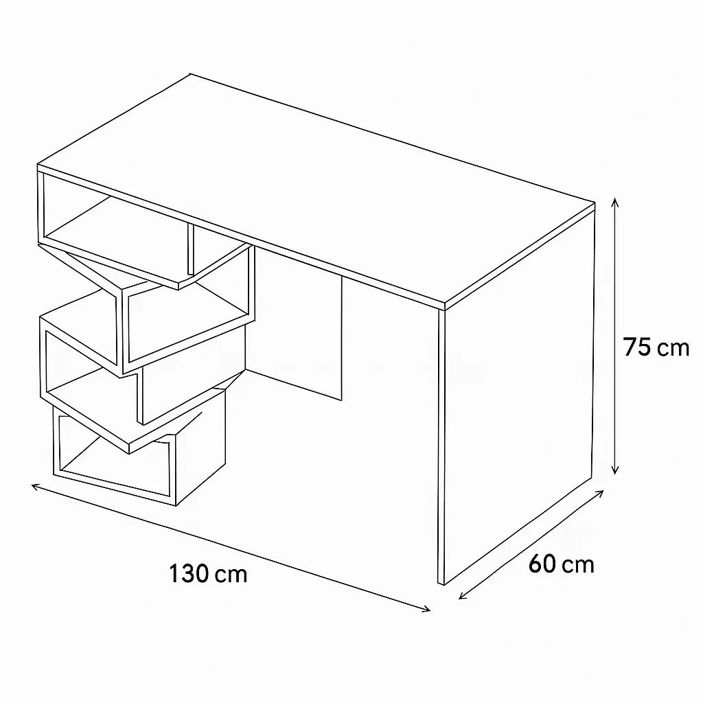 Desk - MDF - Multi Color - 130x60x75 - Cataloug