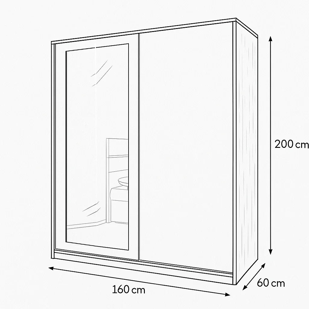 Wardrobe - MDF - Multi Color - 160x60x200 - Cataloug