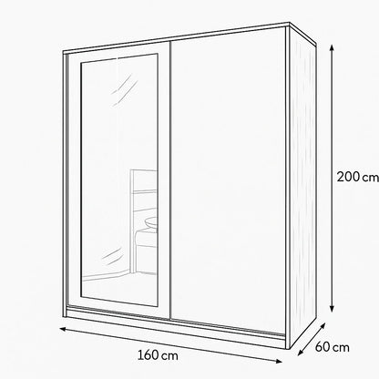 Wardrobe - MDF - Multi Color - 160x60x200 - Cataloug
