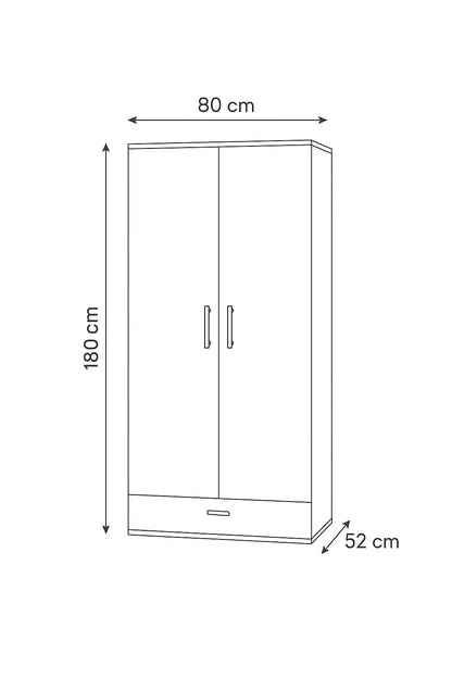 Wardrobe - MDF Wood - Multi Color - 80x52x180 cm - Cataloug