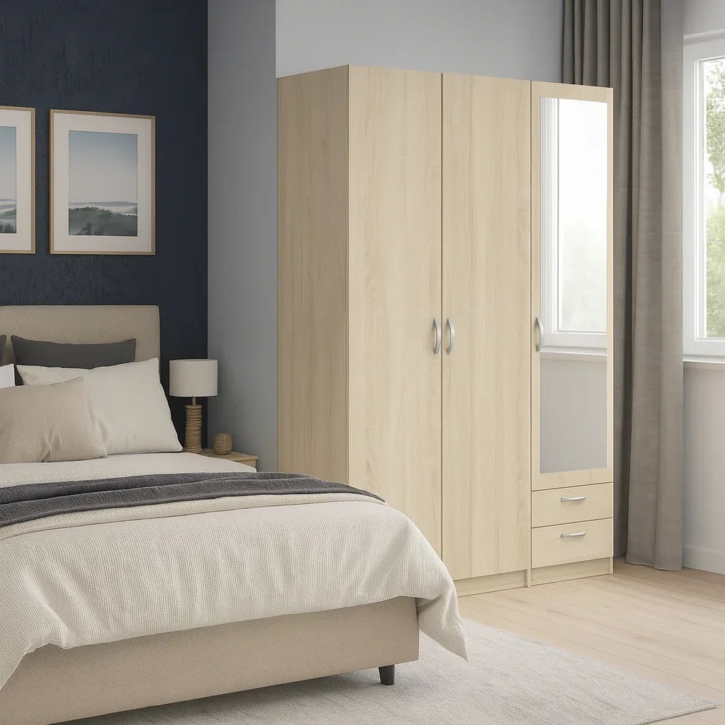 Wardrobe - MDF Wood - Beige - 120x52x185 cm - Cataloug