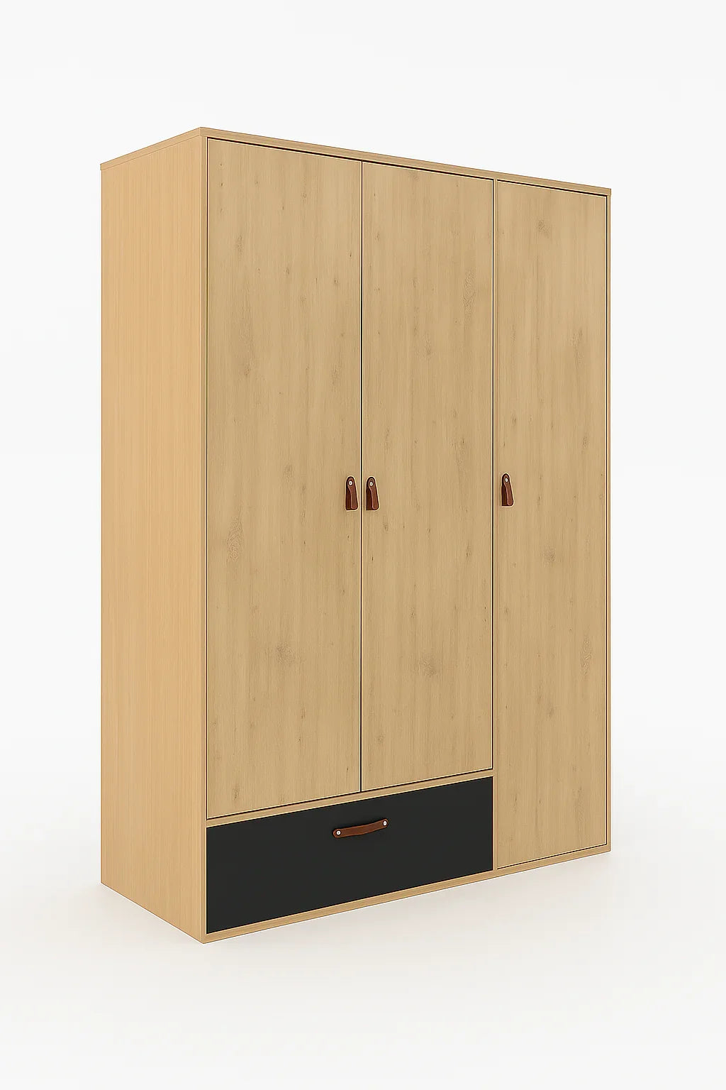 Wardrobe - MDF Wood - Beige & Black - 120x52x185 cm - Cataloug