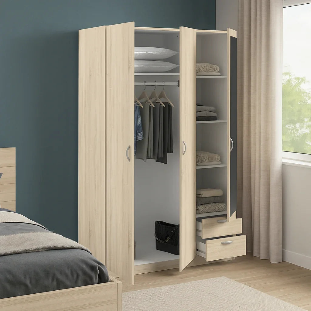 Wardrobe - MDF Wood - Beige - 120x52x185 cm - Cataloug
