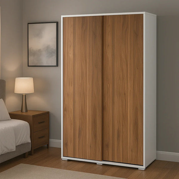 Wardrobe - MDF - Brown & White - 80x40x180 - Cataloug
