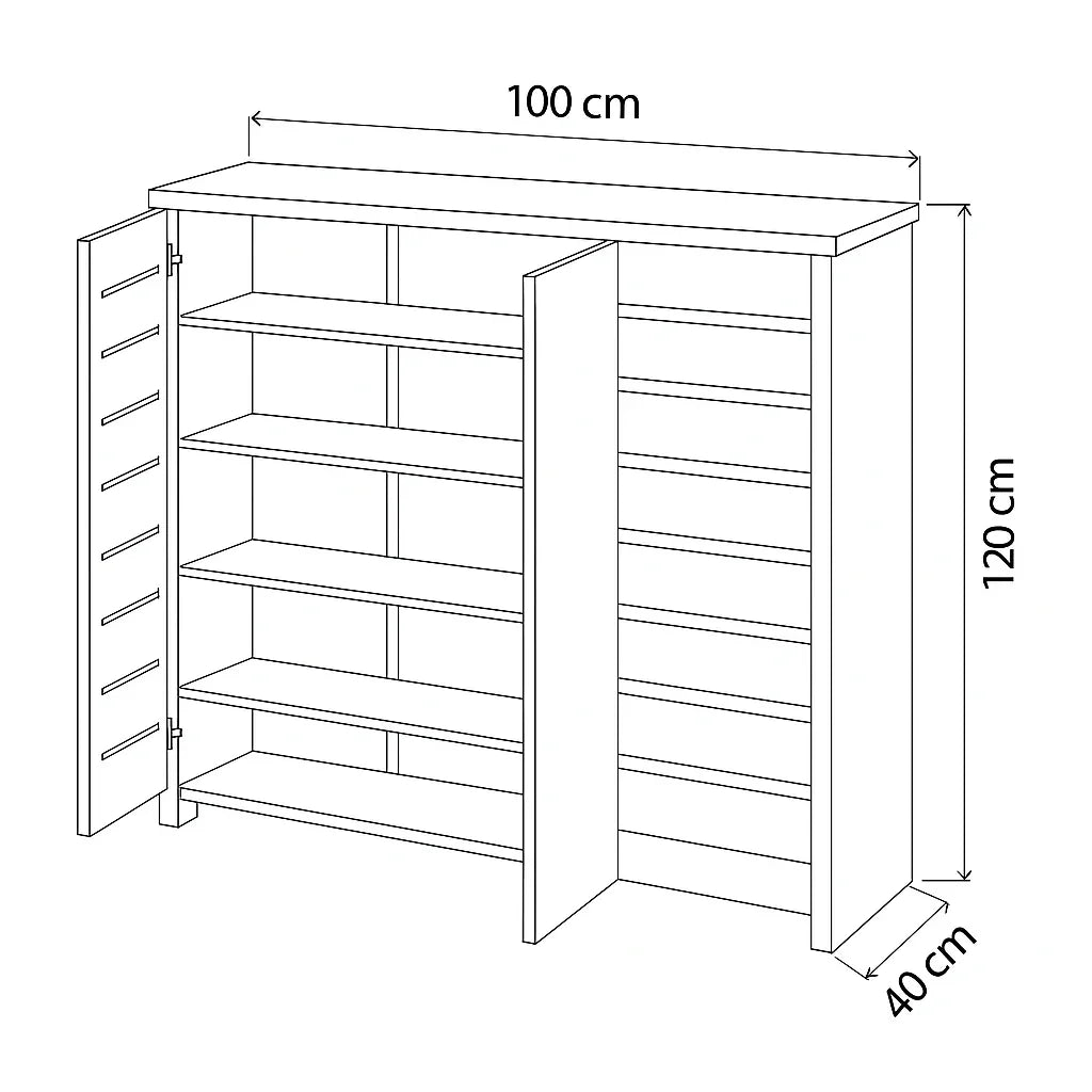 Shoe rack - MDF - Brown - 40x100x120 - Cataloug