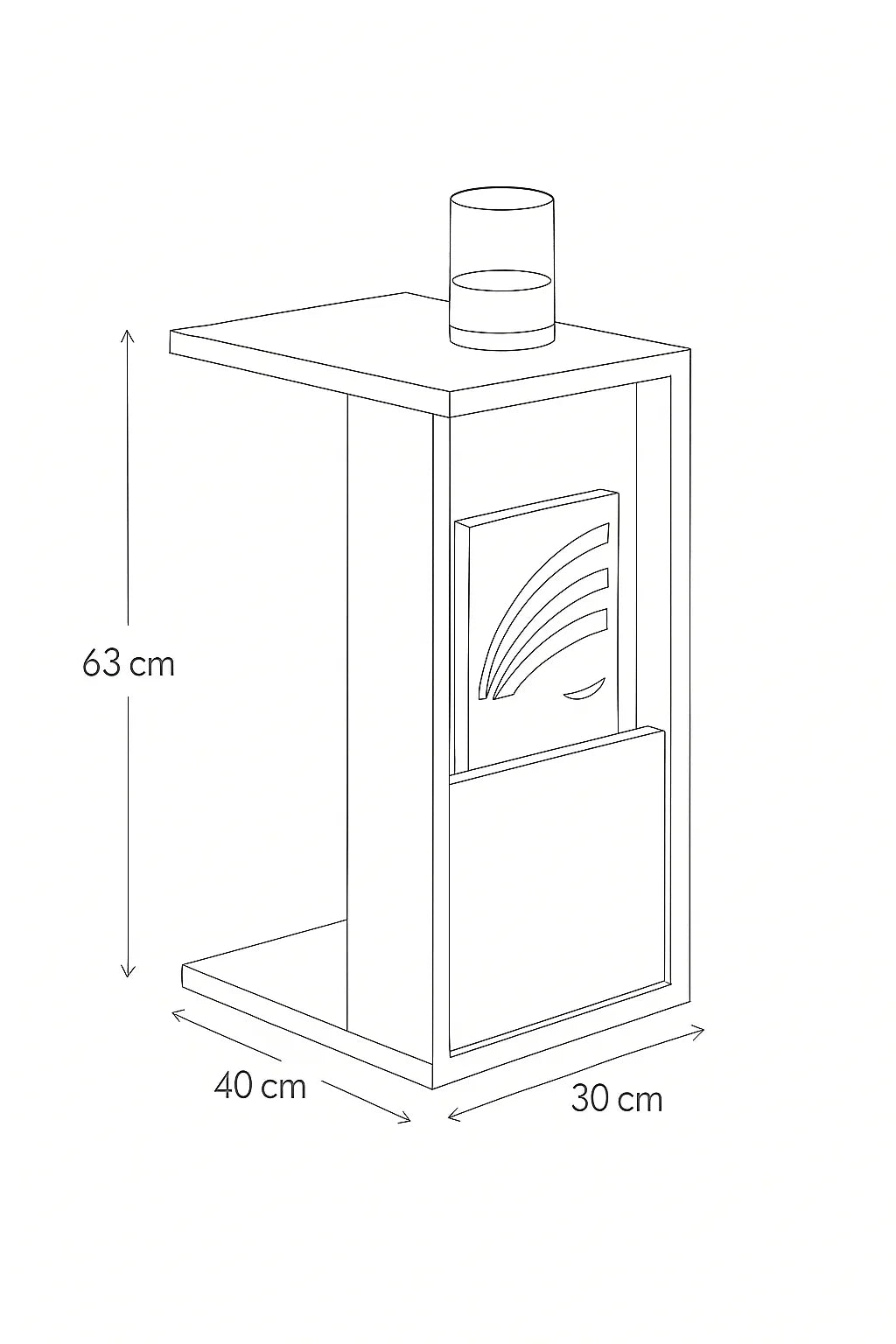 Side Table - MDF - Multi Color - 30x40x63 - Cataloug