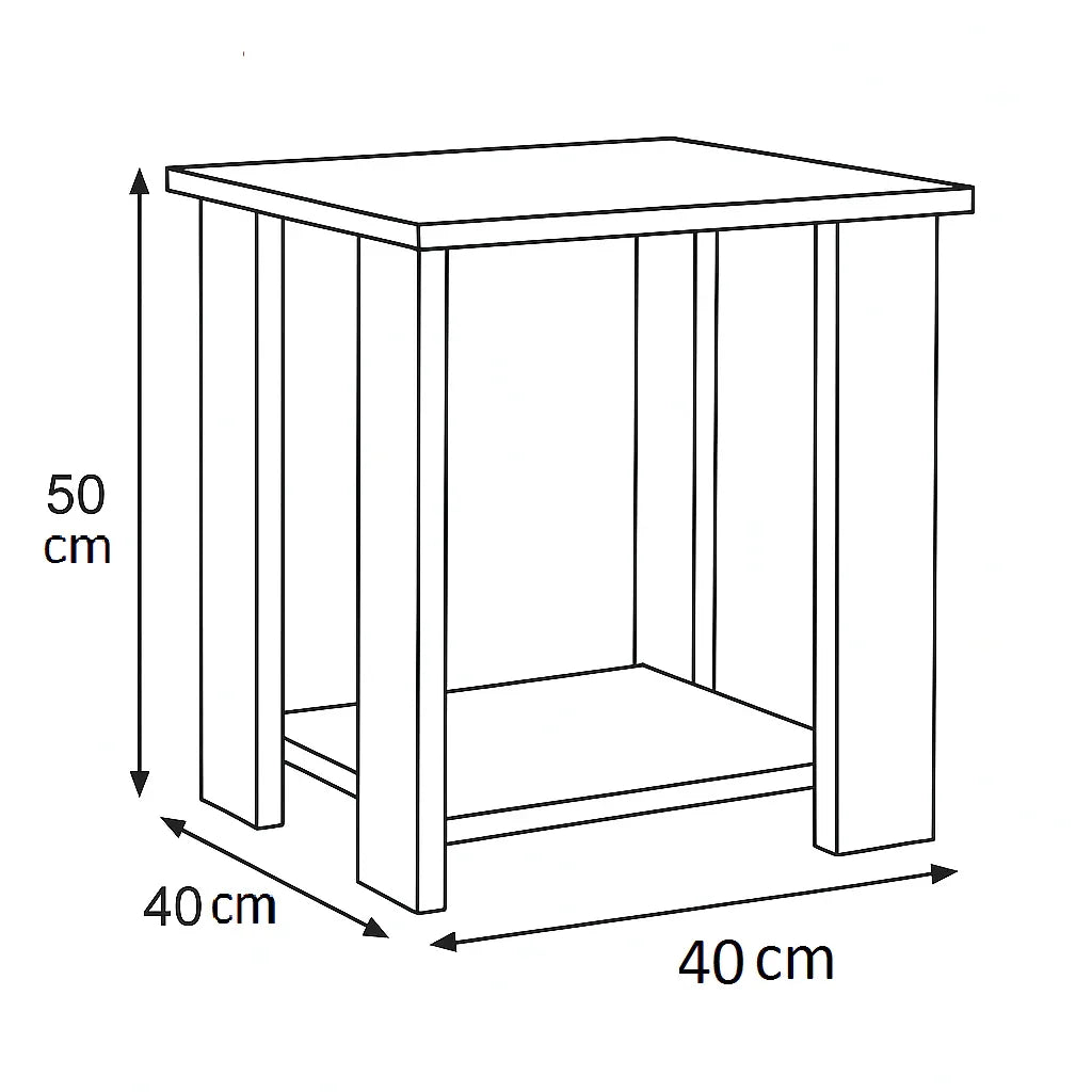 Side Table - MDF - Multi Color - 40x40x50 - Cataloug