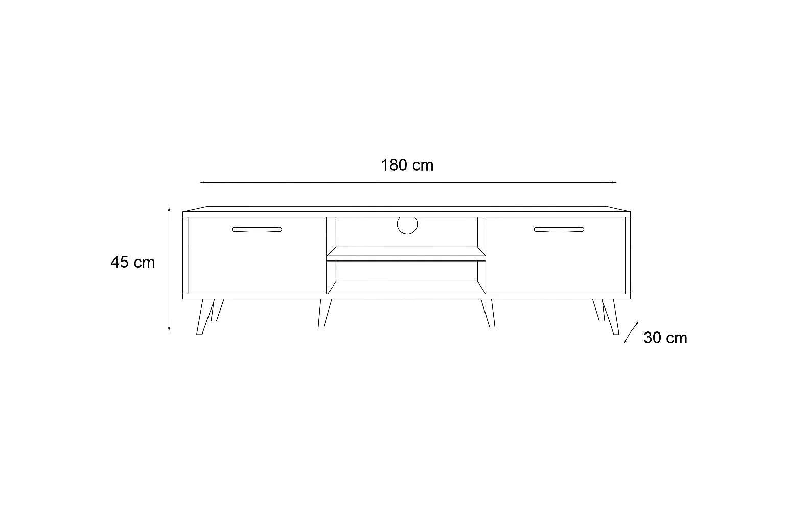 TV Unit - MDF Wood - Multi Color - 180x30x45 cm - Cataloug