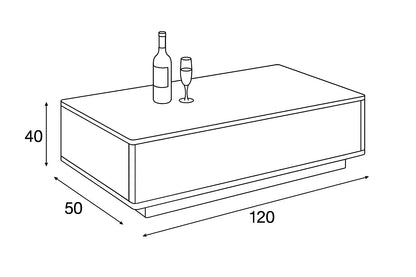 Coffee Table - MDF - Brown - 120x50x40 - Cataloug