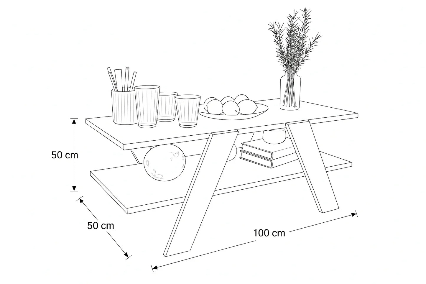 Coffee Table - MDF - Multi Color - 100x50x50 - Cataloug