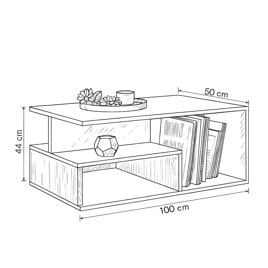 Coffee Table - MDF - Multi Color - 100x50x44 - Cataloug