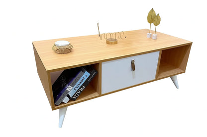 Coffee Table - MDF - Beige & White - 100x50x40 - Cataloug