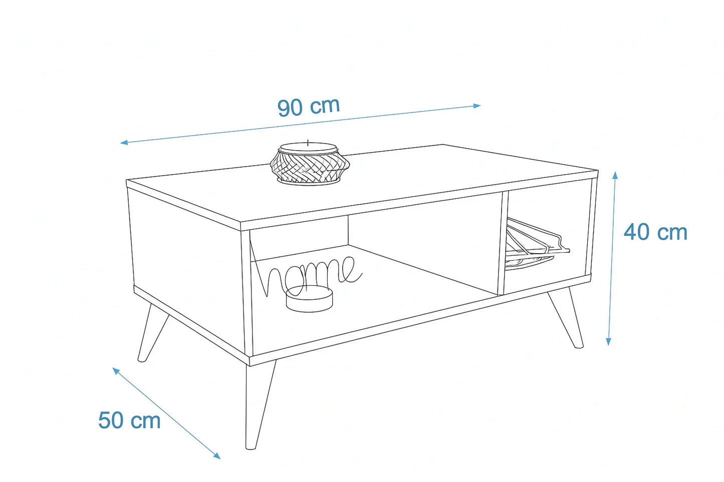 Coffee Table - MDF - Multi Color - 90x50x40 - Cataloug